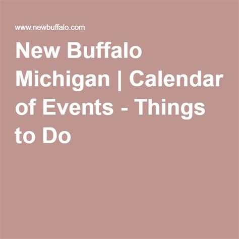 New Buffalo Michigan Calendar Of Events