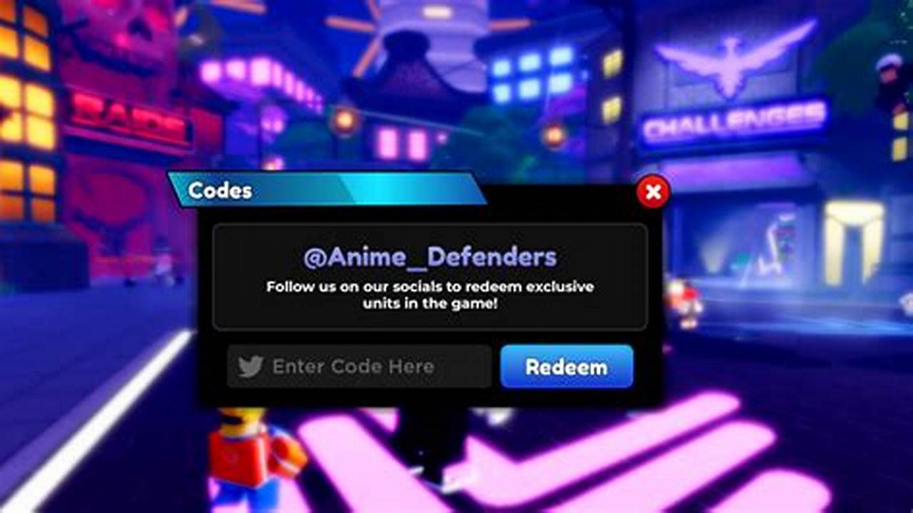 New Code In Anime Defenders July 2024