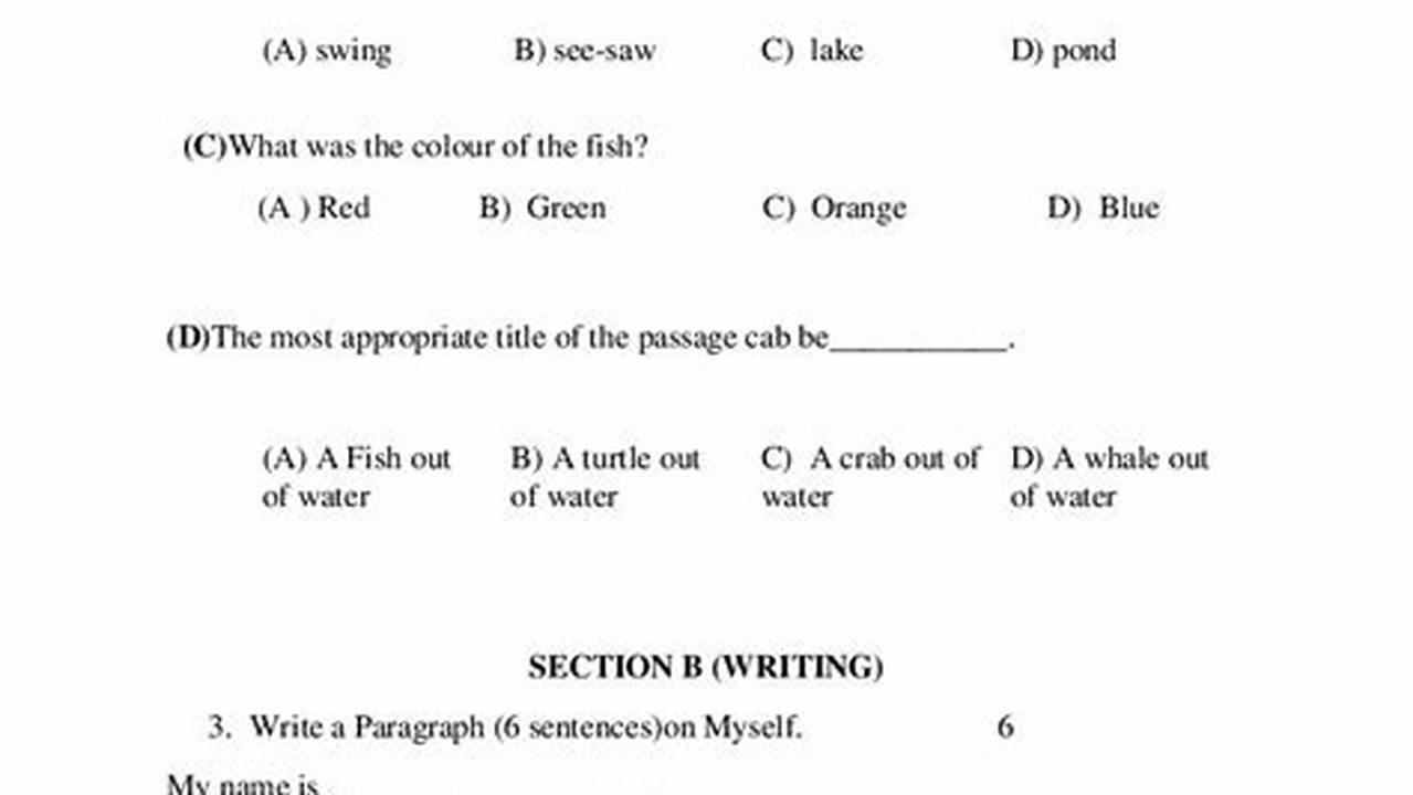 New E Class 2024 Question Paper