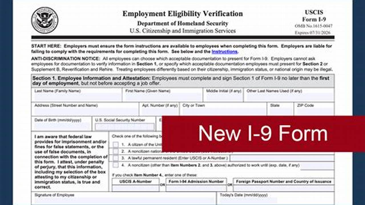 New I 9 Form August 1 2024