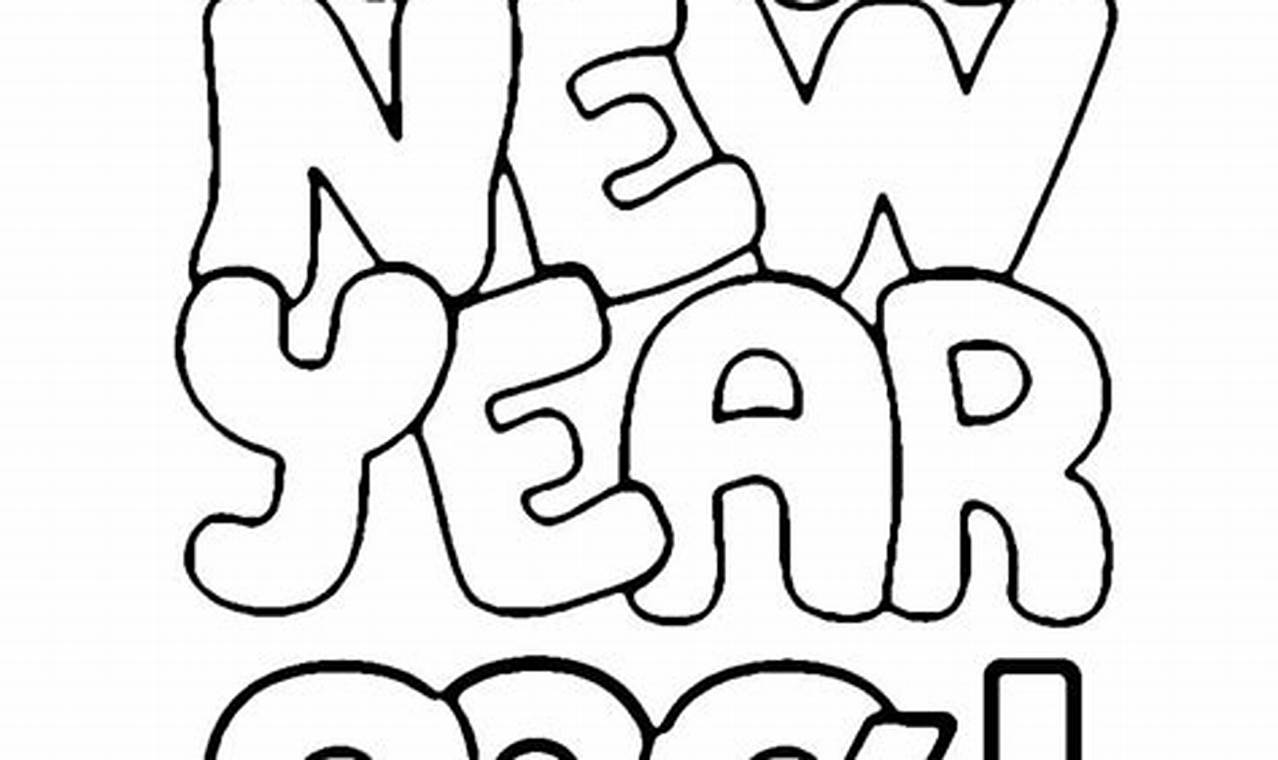 New Year 2024 Coloring Page