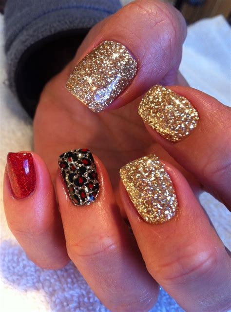 New Year's Eve sparkle glitter gel nails Nail Art Pinterest