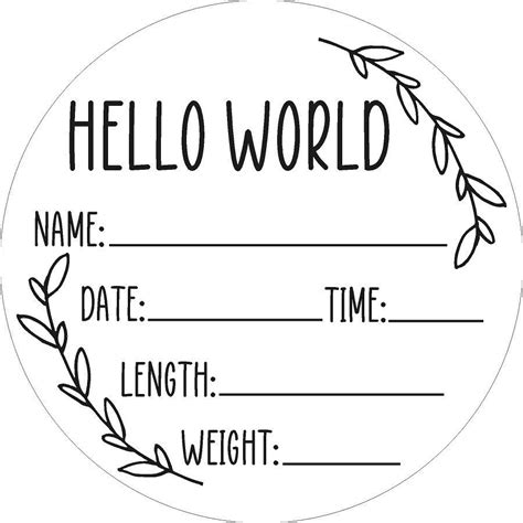 Download New Baby, Hello World For Crafts