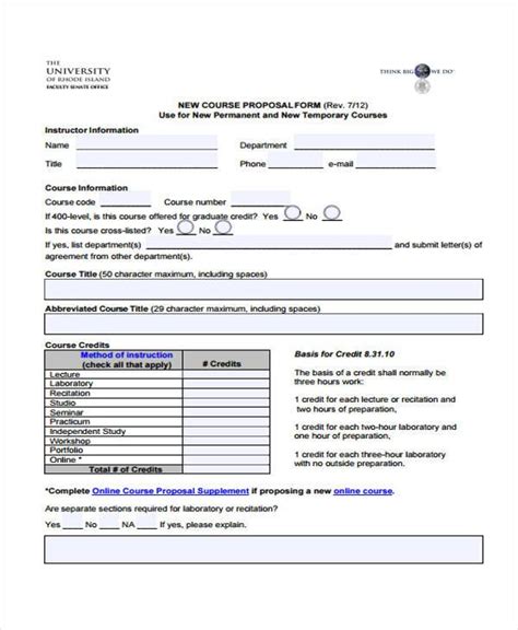 New Course Proposal Form - Blank UbD Template