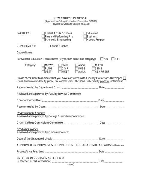 New Course Proposal Template - State University of New York Download