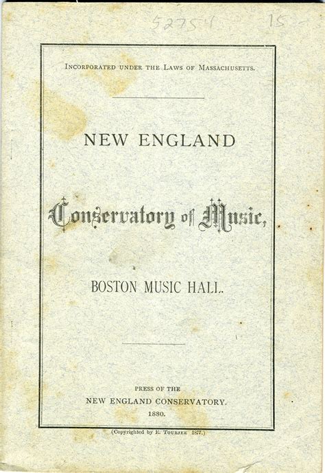 New England Conservatory Course Catalog