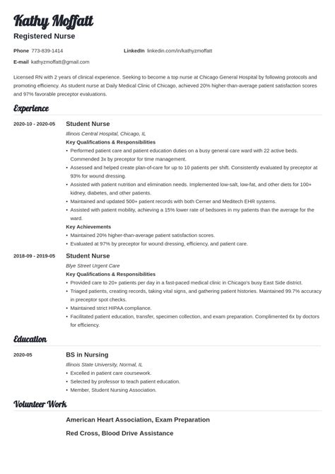 New Grad Nursing Resume