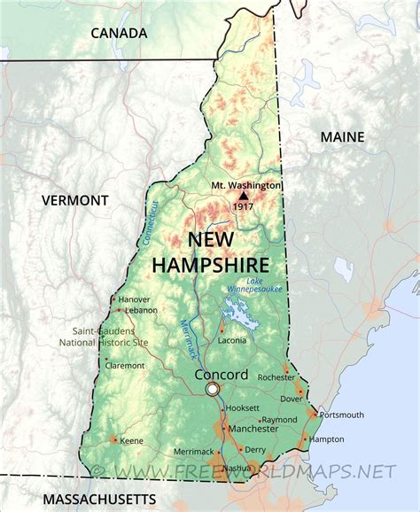 State and County Maps of New Hampshire County map, Canada city, New
