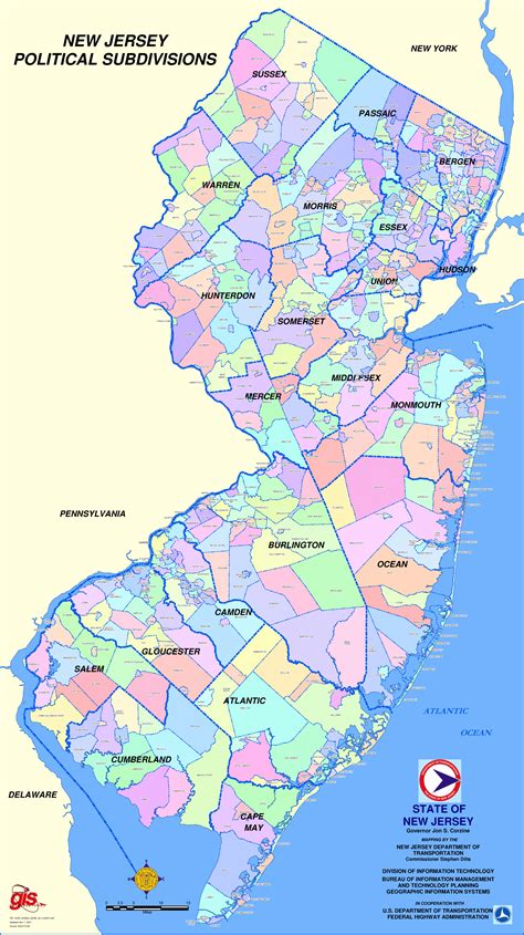 New Jersey Map and New Jersey Satellite Images