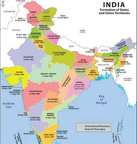 Check out new Political Map of India with 28 States, 9 Union