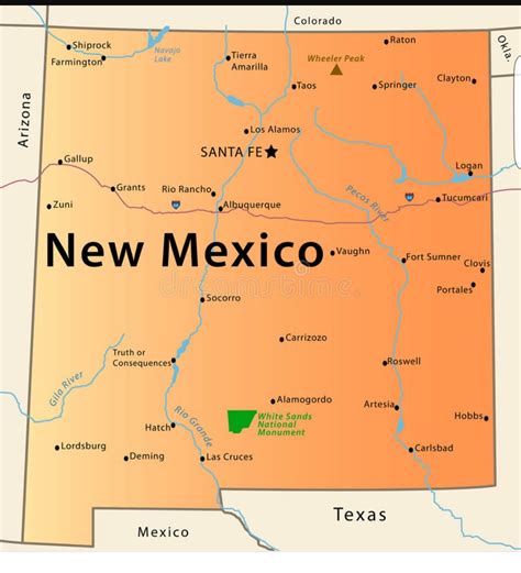 New Mexico On A Us Map