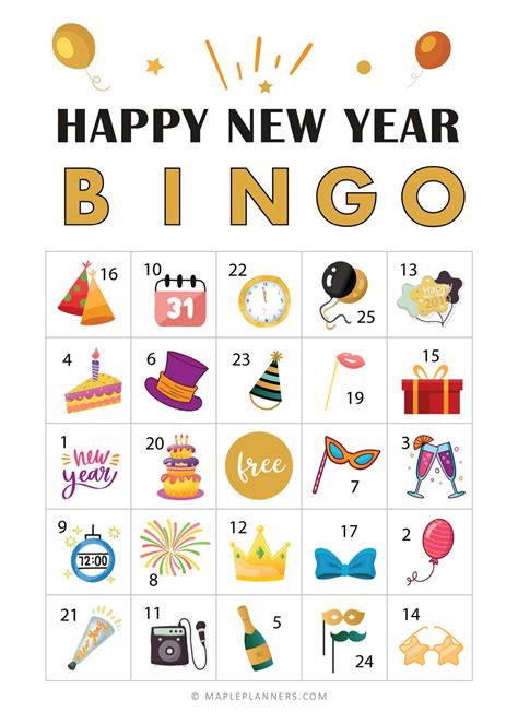 New Year Bingo Printable