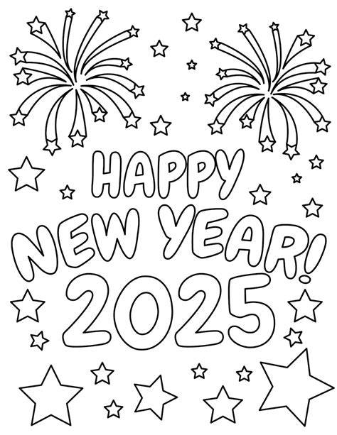 New Year Coloring Pages 2025