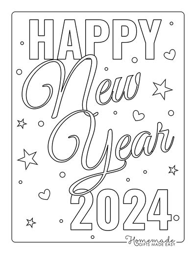 New Years Coloring Pages 2024 Free Printable
