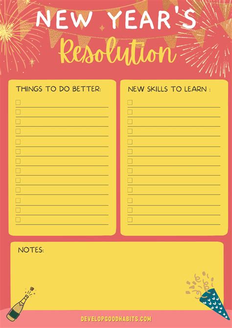 New Years Resolution Calendar