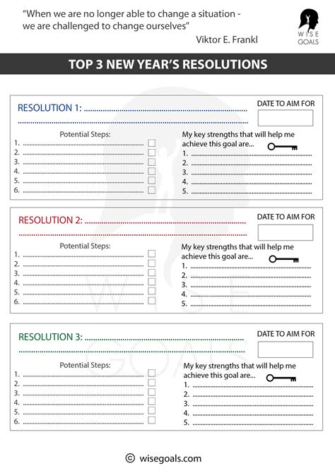 New Years Resolution Worksheet Printables