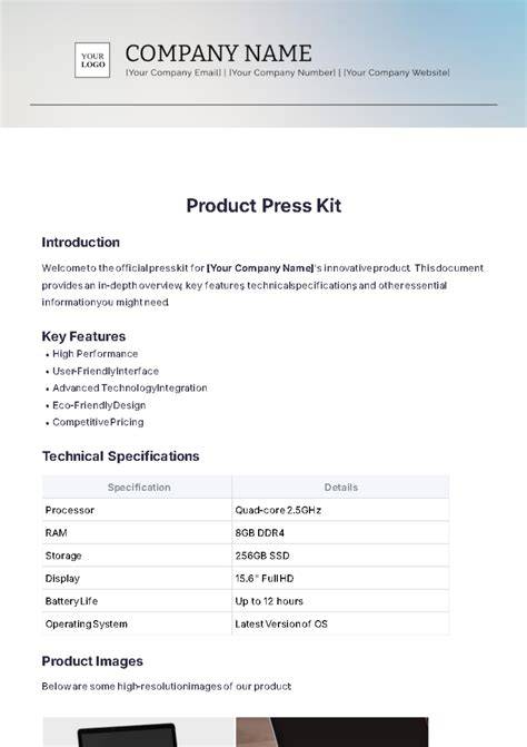 New product press kit