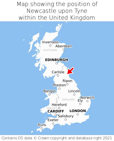 Newcastle In Uk Map