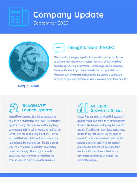 Corporate Business Newsletter Template in 2020 Newsletter templates