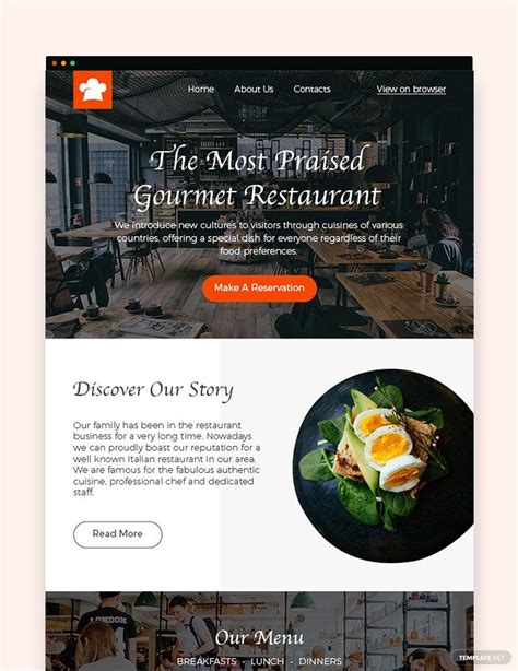 Free Restaurant Newsletter Templates Of Restaurant Food Email