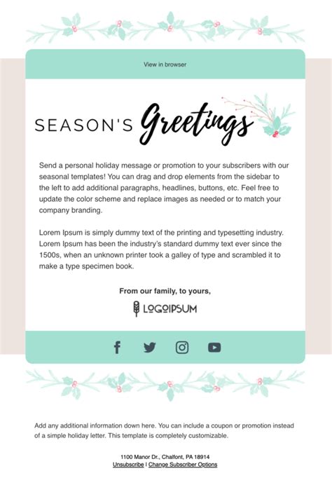 Seasonal Email Newsletter Template by mariarti GraphicRiver