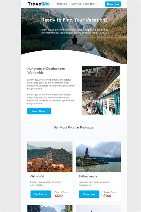 Travel Newsletter Templates 📧 Download Tours and Travels Email Templates