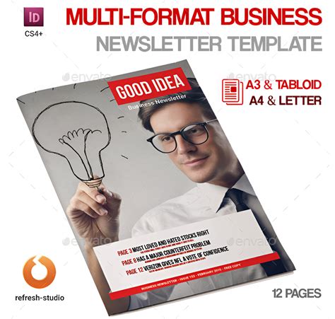 Modern Newsletter Template for InDesign Free Download Newsletter