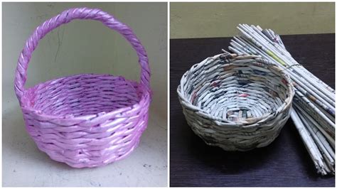 Newspaper Craft Basket Step By Step