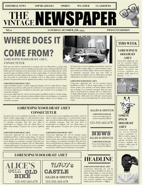 Newspaper Template Png