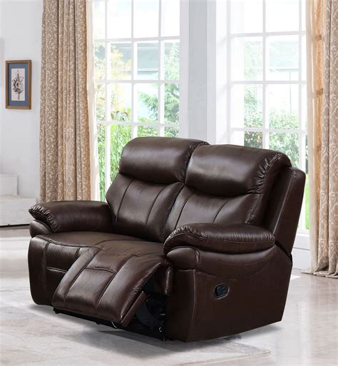 Next Day Delivery Top Grain Leather Reclining Loveseat