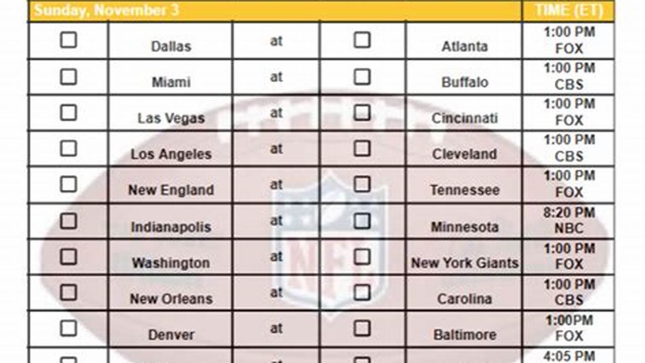 Nfl Picks For Week 9 2024