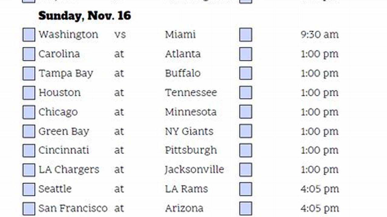 Nfl Week 11 Picks 2024