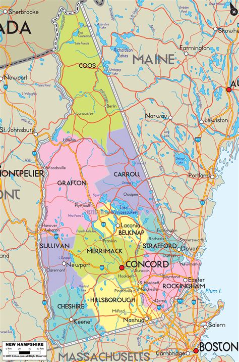 Nh County Map With Towns