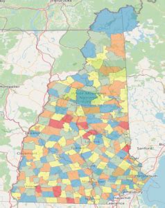 Hillsborough County, NH Zip Code Wall Map Basic Style by MarketMAPS