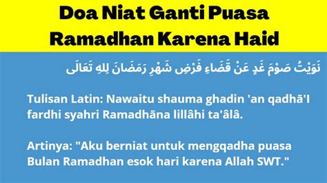 Niat Mengqadha Puasa Ramadhan Karena Haid