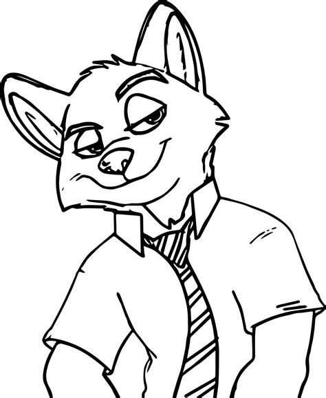 Zootopia Nick Wilde Coloring Page