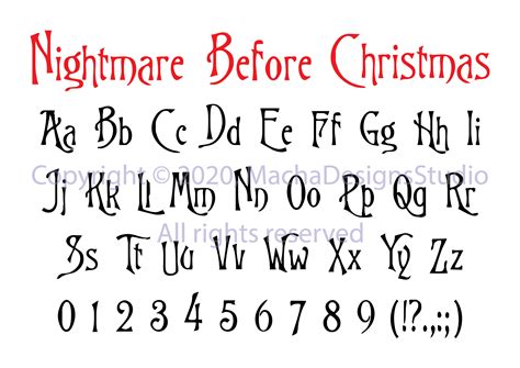 Nightmare Before Christmas Font Free
