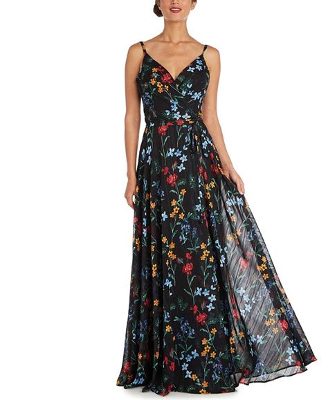 Nightway Floral Print Gown
