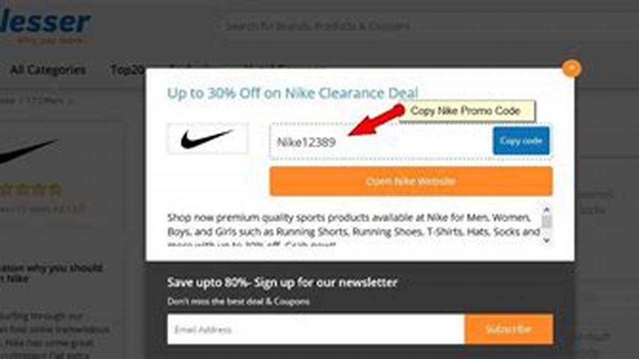 Nike Promo Code 2024 First Order Code