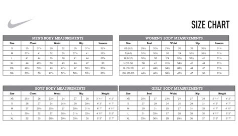 Nike Chelsea Size Chart
