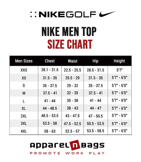 Nike Men's Size Chart