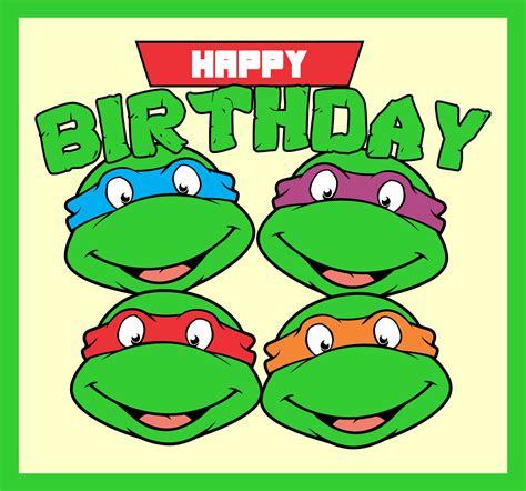 Ninja Turtle Birthday Card Printable