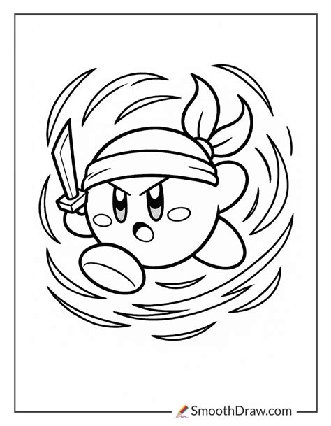 Ninja Kirby Coloring Pages