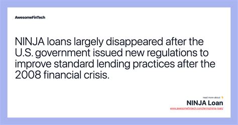 Ninja Loans Financial Crisis