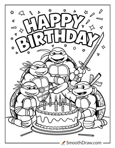 Ninja Turtle Birthday Coloring Pages