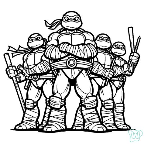 Ninja Turtles Kleurplaat