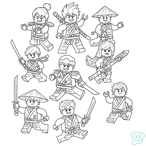 Ninjago Coloring Pages All Ninjas