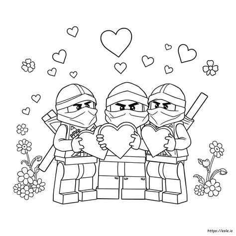 Ninjago Valentines Coloring Pages