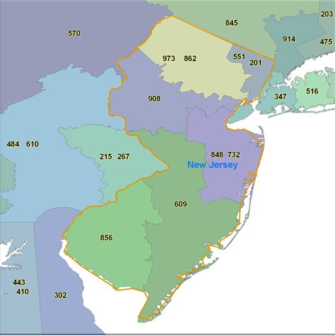 Nj Area Code Map