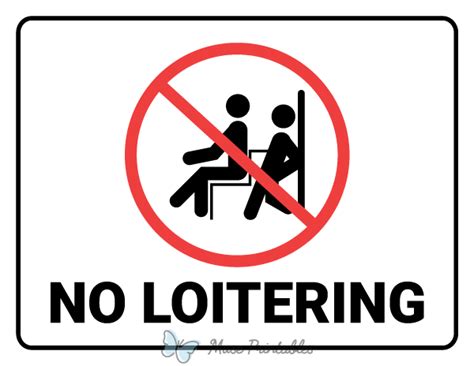 No Loitering Sign Printable